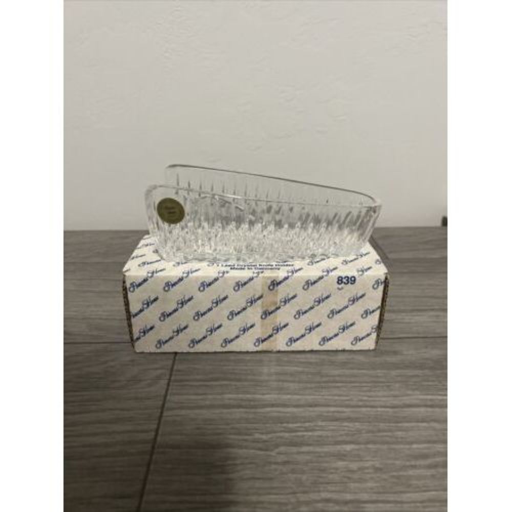 NEW Vintage Princess House Lead Crystal Knife Holder Highlight #839 Original Box